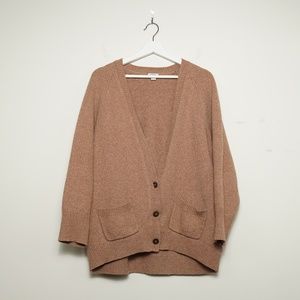 Fossil Women's Button Up V Neck Tan Cardigan